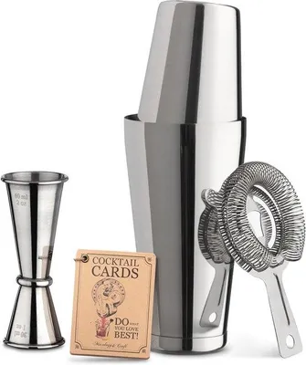 Produktbild von Famanu Cocktail Shaker Set mit Jigger und Sieb - für perfekte Cocktails