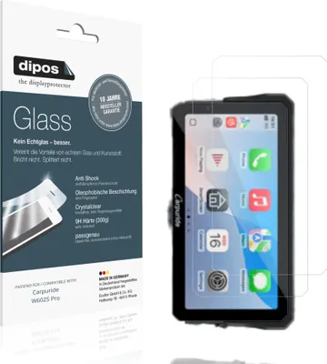 Produktbild von 2x Schutzfolie für Carpuride W602S Pro - Anti-Shock 9H Folie dipos Glass Kunststoffglas