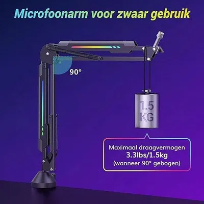 Produktbild von Dünnschaliger Mikrofonarm und Kabelführung, Bürostativ mit Tablett,
