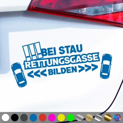 Produktbild von PantherPixel Rettungsgasse Aufkleber Bei Stau bilden freihalten Sticker Auto Geschenkidee Farbe Blau