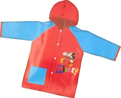 Produktbild von Roter Jungen-Regenmantel Größe 98/104 - Mickey Mouse/Happy