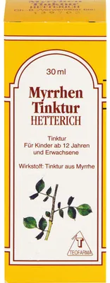 Produktbild von HETTERICH Myrrhen Tinktur bei Entzündungen im Mund- und Rachenraum, 30 ml Lösung