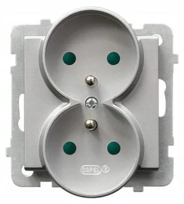 Obrázek produktu pro Ospel GP-2RRZP/m/38, Stříbrná, IP20, 16 A, 71 mm, 48 mm, 71 mm