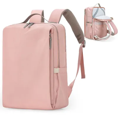 Productafbeelding van 15,6-inch laptop rugzak voor dames - Waterdichte reistas met veel compartimenten - Roze