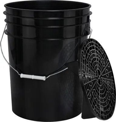 Produktbild von Benbow Set 2-tlg, Auto Wascheimer 20 Liter Schwarz + Schmutzsieb Schwarz, Autoaufbereitung, Waschanlage, Autozubehör, Autos