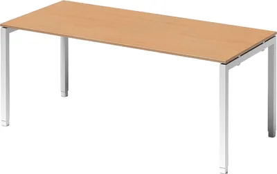 Produktbild von Bisley Cito Schreibtisch U-Gestell verstellbar - Nachbildung: Buche, Größe:  180 x 80 cm, Gestell: Verkehrsweiß