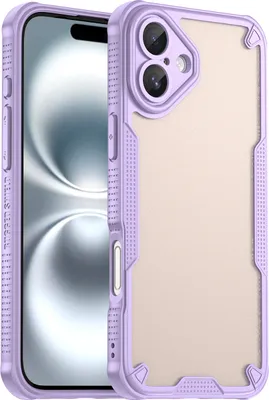 Produktbild von Schutzhülle für iPhone 16 Plus, transluzente matte Rückseite, TPU Bumper Case Lila