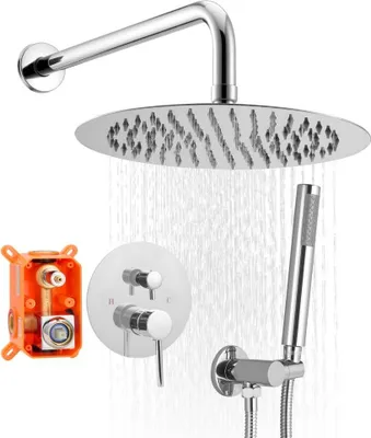 Obrázok produktu pre Súprava sprchového systému sprchová armatúra - strieborný chróm s 254 mm okrúhlou dažďovou hlavicou