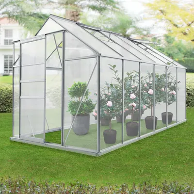 Produktbild von Szklarnia "Oisterwijk" z fundamentem 7,03 m² Aluminium 370 x 190 cm Przezroczysta