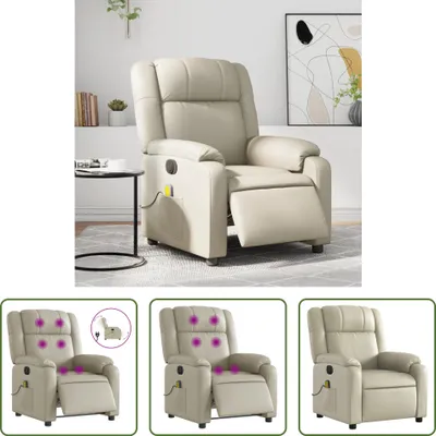 Produktbild von The Living Store Massagesessel Elektrisch Creme Kunstleder