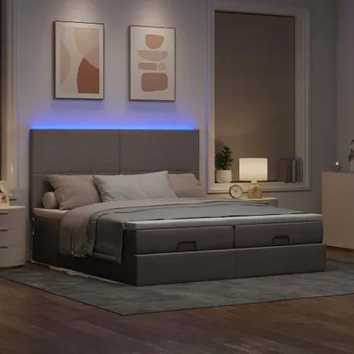 Produktbild von Maison Exclusive - Ottoman-Bett mit Matratzen & LEDs Taupe 200x200 cm Stoff