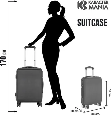 Image de Valise à roulettes en ABS de 55 cm pour le voyage et le rangement
