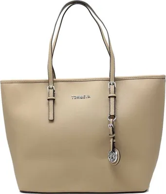 Immagine prodotto di Tom & Eva Borsa shopper con zip - Borsa a mano - Borsa per la scuola - Borsa da lavoro - Formato A4 - Kaki