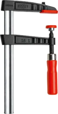 Produktbild von BESSEY Temperguss-Schraubzwinge TG15B5, Spannweite 150 mm Ausladung 50 mm, Stabile Hohlprofilschiene mit Riffelung, Gewicht 0,29 Kg