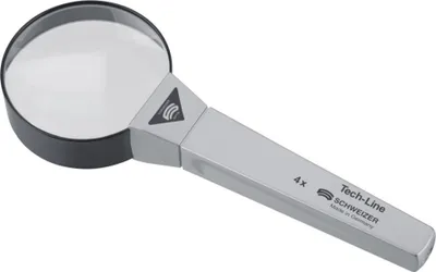 Produktbild von Schweizer Handlupe Tech-Line Vergrößerung 4x mit Kunststoffgriff Linsen-Durchmesser 65mm - 9804