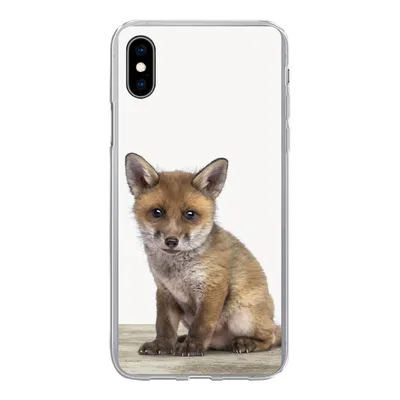 Produktbild von MuchoWow® Handyhülle Schutzhülle Hülle für iPhone Xs Fuchs - Baby-Fuchs - Kinder - Mädchen - Jungen Silikon Softcase Handy Hülle - Handytasche