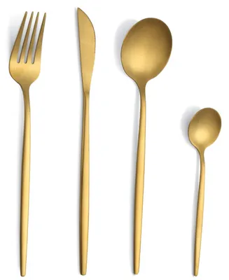 Produktbild von Besteckset Essbesteck - 24-teilig - Edelstahl - Goldfarben matt - Für 6 Personen