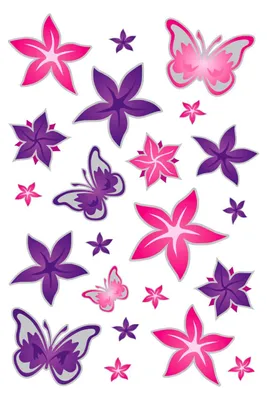Produktbild von Hermann Schütz Aufkleber Schmetterlinge und Blumen 22 Motive