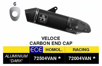 Image de Échappement ARROW Slip-On homologué, aluminium noir mat, pour Triumph Tiger 900