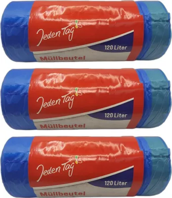 Produktbild von 3 x JedenTag Müllbeutel mit Zugband Flüssigkeitsdicht 15 Stück