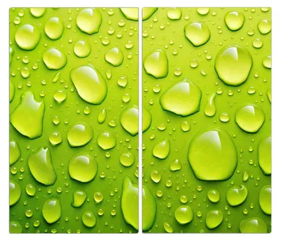 Produktbild von Spritzschutz Herdabdeckplatte Schneidebrett aus Glas Wassertropfen 2-Teilig (60x52cm)