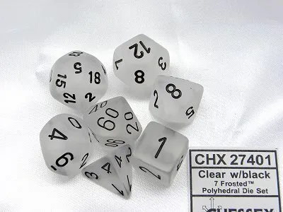 Obrázok produktu pre Chessex - matná - sada 7 dielikov - číra/čierna
