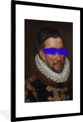 Produktbild von MuchoWow® MuchoWow® Gerahmtes Poster Wilhelm von Oranien - Adriaen Thomasz - Blau 60x90 cm - Poster mit zchwarzem Bilderrahmen - Dekoration - Wandposter Wohnzimmer - Hochwertig