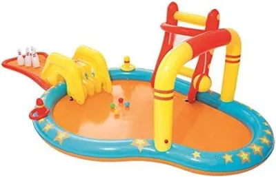 Image de Piscine gonflable pour enfants avec toboggan - Baignoire de jeu gonflable