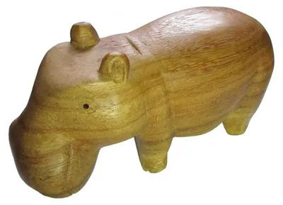 Produktbild von Nilpferd handgeschnitzt aus Soar-Wood 13 cm, Hippo, Flusspferd