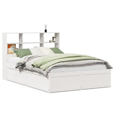 Produktbild von vidaXL Massivholzbett ohne Matratze Weiß 140x190 cm Kiefernholz