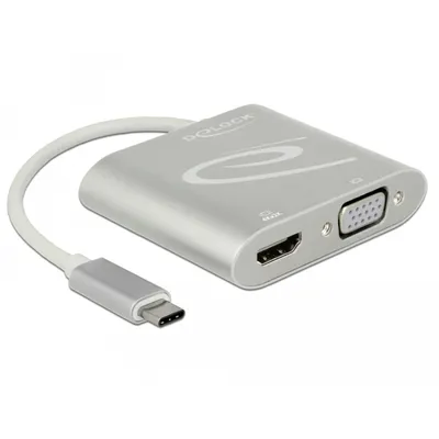 Produktbild von USB Type-C Splitter (DP Alt Mode) > 1 x HDMI + 1 x VGA out Delock