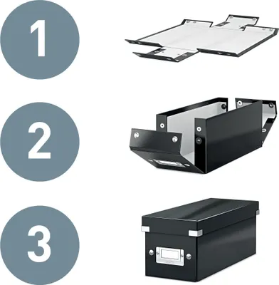 Produktbild von Leitz Click & Store WOW schmale Aufbewahrungsbox mit Deckel, Box zur CD Aufbewahrung, als Geschenkbox oder für Zubehör im Haushalt und Büro, 84% recyc