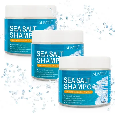 Image de Shampooing au sel de la mer morte Soin capillaire pour la croissance des cheveux Volume Texture Antipelliculaire, 3x 200g