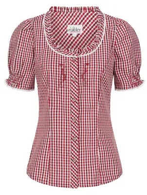 Produktbild von Trachtenbluse Kurzarm Natascha in Rot von Nübler Größe 34
