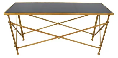 Image de SIGNATURE - Console avec plateau en verre L142 cm - POMPADOUR