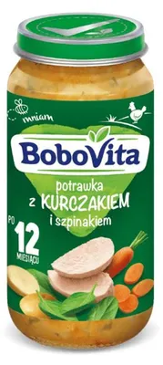 Obrázok produktu pre BoboVita Potrawka z Kurczaka i Szpinaku dla Dzieci od 1. roku 250 g