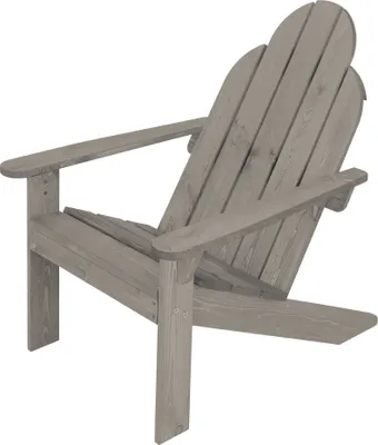 Produktbild von ECD Germany Gartenstuhl Adirondack, 92,5x69,5x89 cm, Grau, aus Massivholz, wetterfest, Gartensessel mit extrabreiten Armlehnen und komfortable Rückenlehne, Gartenmöbel für Garten Balkon und Terrasse