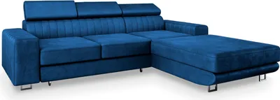 Produktbild von Masseno Ecksofa NOTO R-S mit Schlaffunktion L-Form, Sofa mit Bettkasten, Wohnzimmersofa, Couch, Soffa, Bettsofa, Couchgarnitur- Blau, MONOLITH 77
