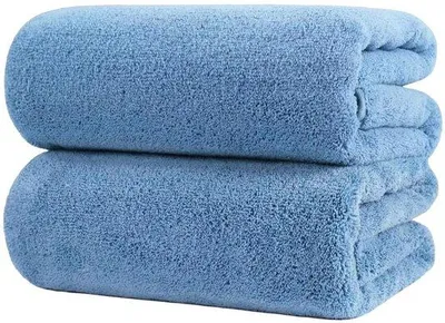 Produktbild von Unyqoos® Schnelltrocknendes Mikrofaser-Badetuch 89 x 178 cm, Blau – Großes, leichtes Badetuch mit Satinrand, fusselfrei & kompakt