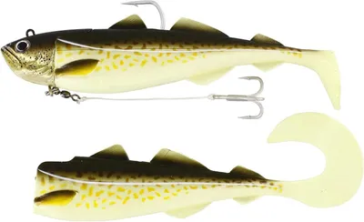Productafbeelding van Rubberen Zeebaars Aas - Zeevissen Lokaas - Kabeljauw Vangen - Natuurgetrouwe Ogen - 18 cm 180 g - Glow Gadus