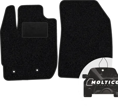 Produktbild von moto-MOLTICO Vorne Fußmatten Auto Velours Autoteppiche Schwarz Automatten Set 2-teilig passend für Dacia Duster II ab 2018