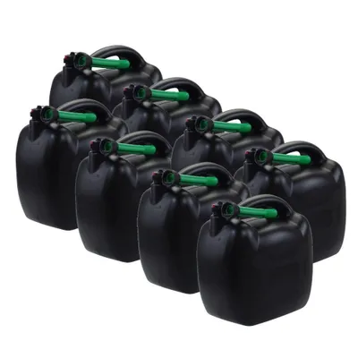 Image de 8x bidons d'essence et de carburant 20L avec supports de remplissage, homologation UN