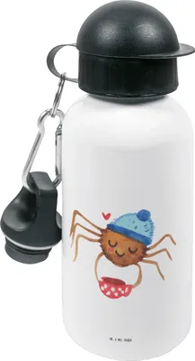 Produktbild von Mr. & Mrs. Panda Trinkflasche Spinne Agathe Kaffee - Weiß - Geschenk, Lebensweisheiten, Morgen, Kinder, Wasserflasche, Morgenmuffel, Getränkeflasche, Weiser Spruch