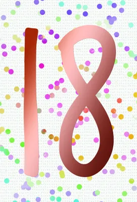 Produktbild von 18. Geburtstag  Karte mit Briefumschlag bunte Punkte, roségoldene Metallicfolie