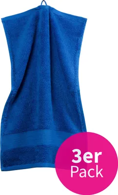 Produktbild von grace grand spa Gäste-Handtuch 3er-Pack Avantgarde mit breiter Webbordüre Royalblau One Size