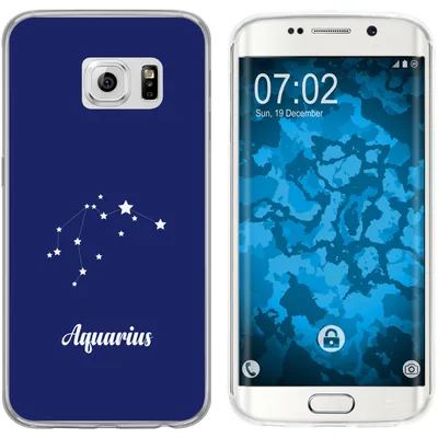 Produktbild von PhoneNatic Case kompatibel mit Samsung Galaxy S6 Edge Silikon-Hülle SternzeichenAquarius M10