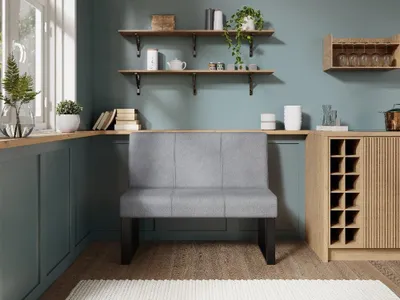Produktbild von JKG Meble Essbank für Küche - Sitzbank Esszimmer - Esszimmerbank Küche - Velours - Küchensofa - Grau - 120cm