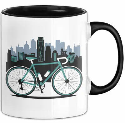 Produktbild von Fahrradpendler Tasse Geschenkidee für Zur Arbeit Radfahrer (Schwarz)