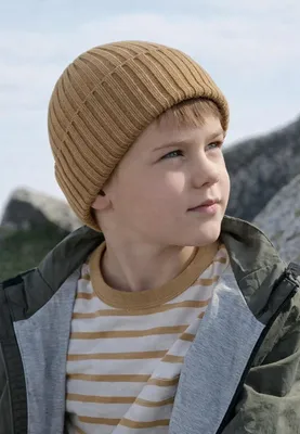 Produktbild von Beanie - Kindermütze aus Baumwolle , Farbe:Braun