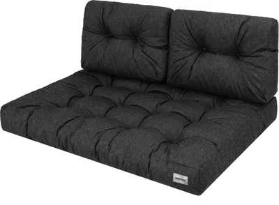 Obrázek produktu pro Sada polštářů z palet 120 cm - zelená s pruhy - dvoudílná (120x82 a 120x40 cm), tloušťka 12 cm, odolná proti povětrnostním vlivům | Pillowprim